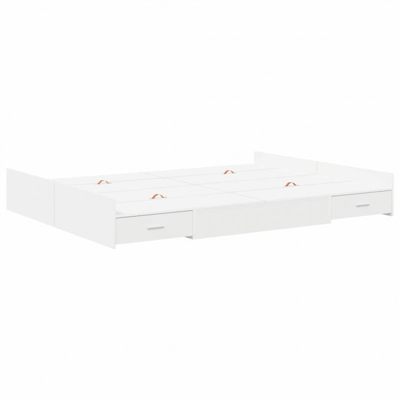 Rama łóżka z miejscem na przechowywanie Biały 150 x 200 cm