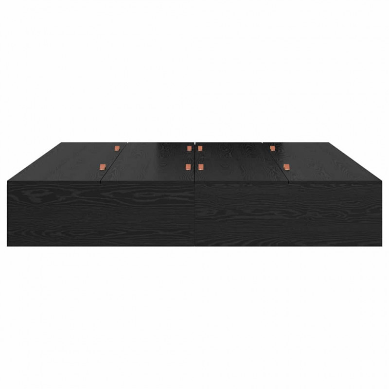 Rama łóżka z miejscem na przechowywanie Czarny Dąb 200 x 200 cm