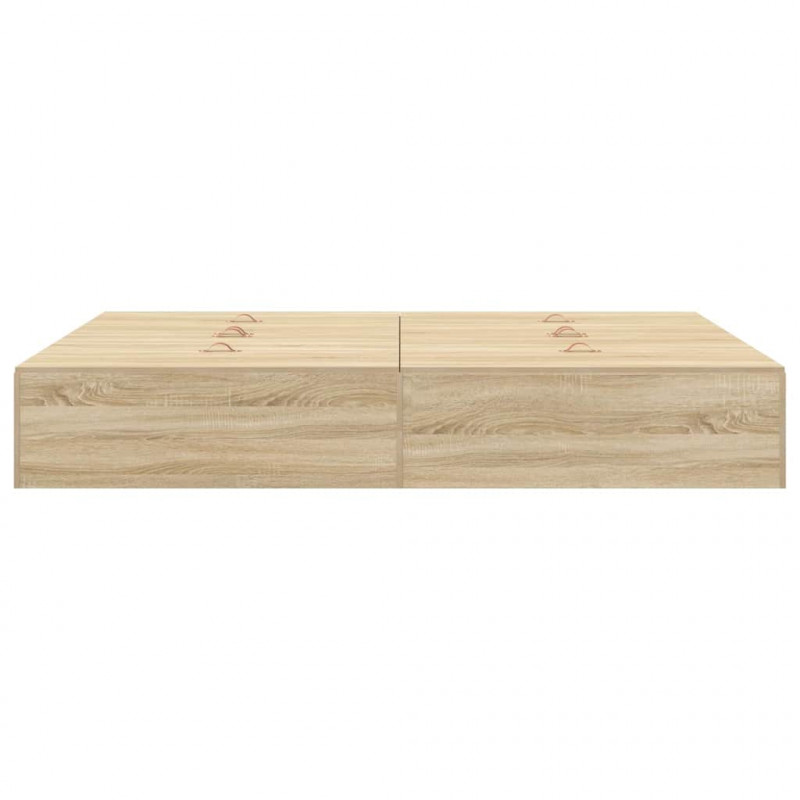 Rama łóżka z miejscem na przechowywanie Dąb Sonoma 140 x 200 cm