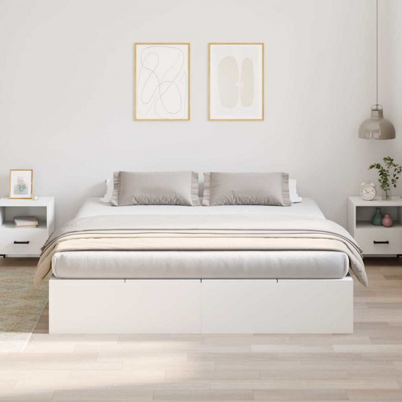 Rama łóżka z miejscem na przechowywanie Biały 180 x 200 cm