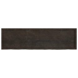 Blat stołu, ciemnobrązowy, 180x50x(2-6) cm, lite drewno dębowe