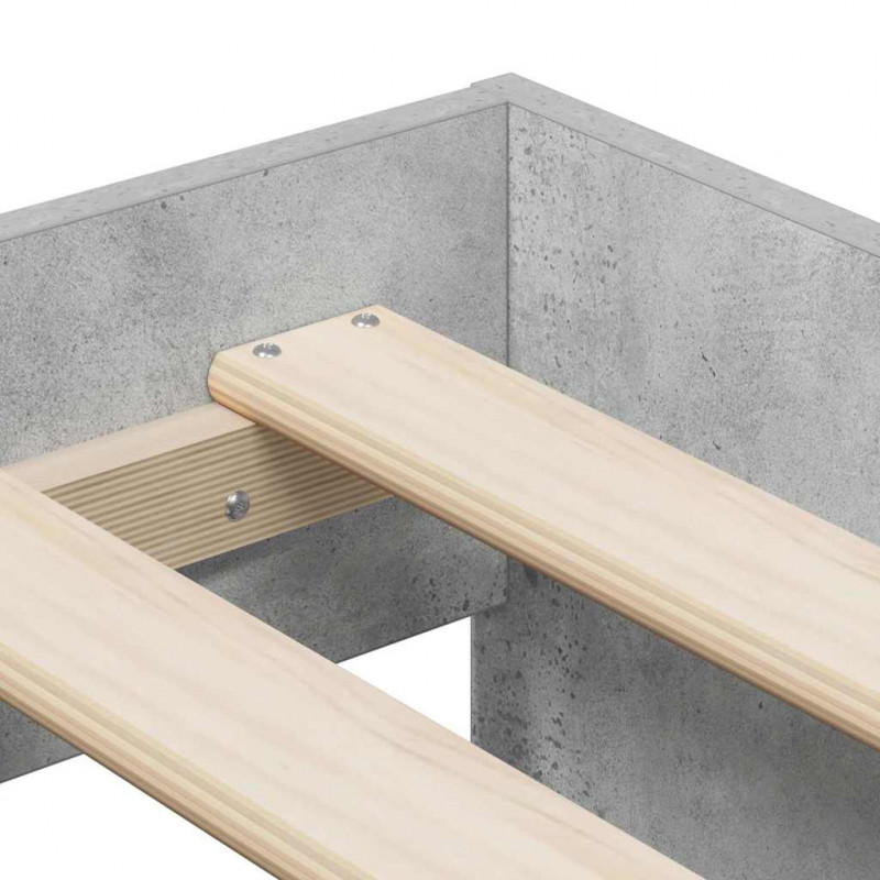 Rama łóżka z miejscem na przechowywanie Betonowy szary 80 cm
