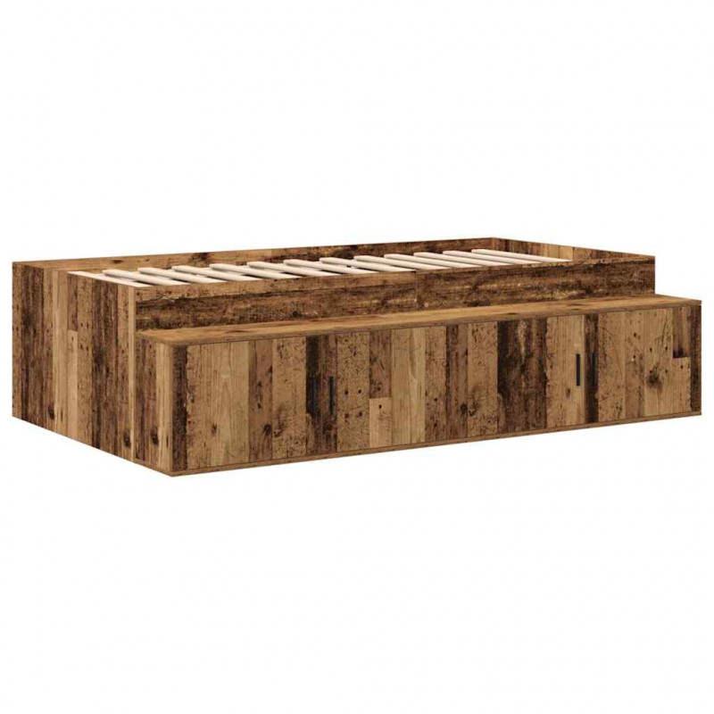 Rama łóżka z miejscem na przechowywanie Stare drewno 80 cm