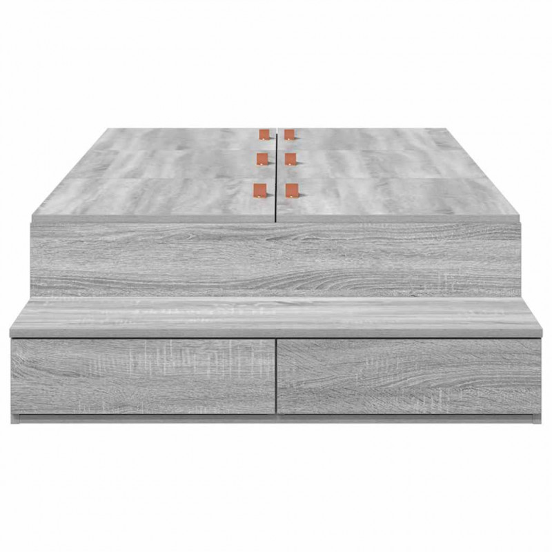 Rama łóżka z miejscem na przechowywanie Szary Sonoma 80 cm