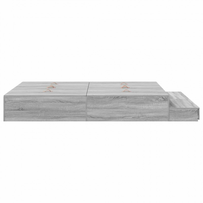 Rama łóżka z miejscem na przechowywanie Szary Sonoma 150 cm