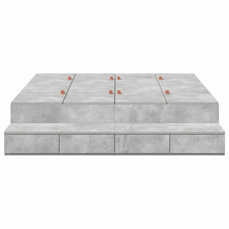 Rama łóżka z miejscem na przechowywanie Betonowy szary 160 cm
