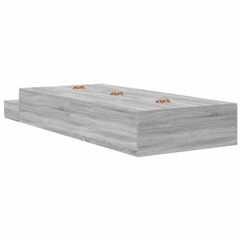 Rama łóżka z miejscem na przechowywanie Szary Sonoma 90 cm