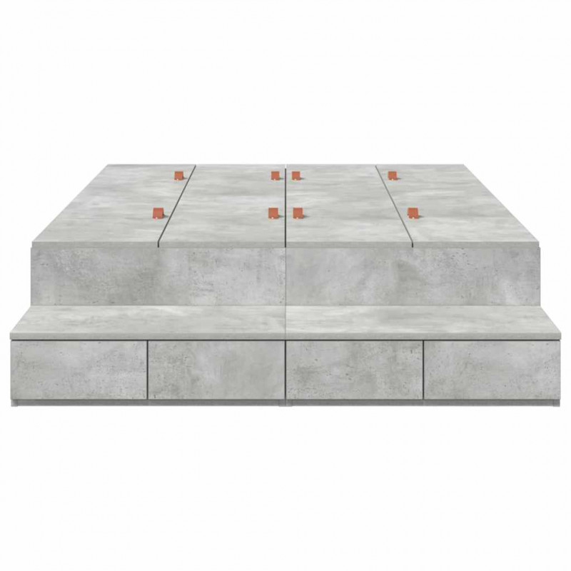 Rama łóżka z miejscem na przechowywanie Betonowy szary 120 cm