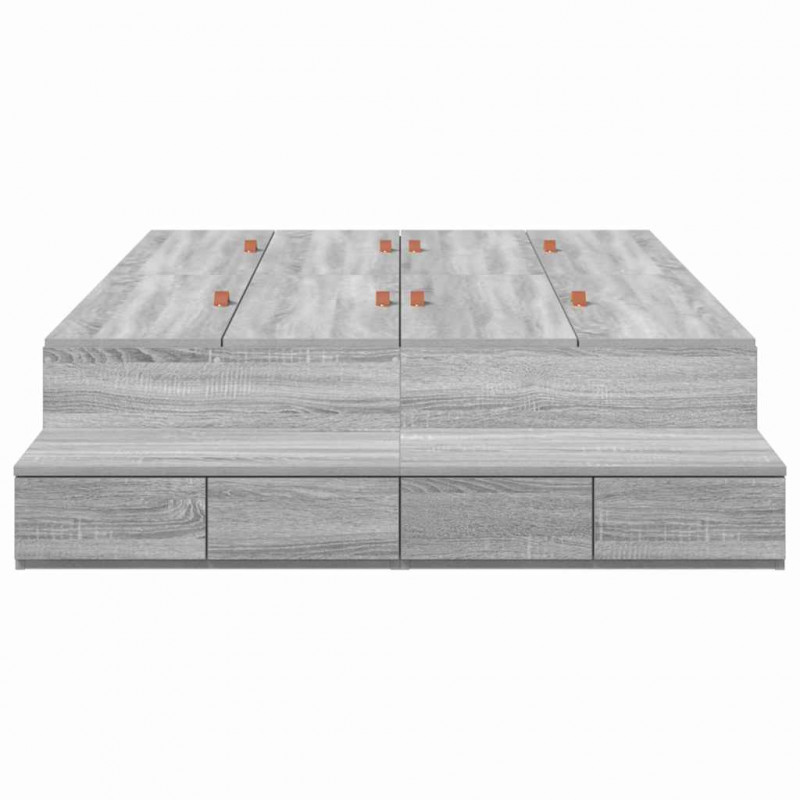 Rama łóżka z miejscem na przechowywanie Szary Sonoma 120 cm