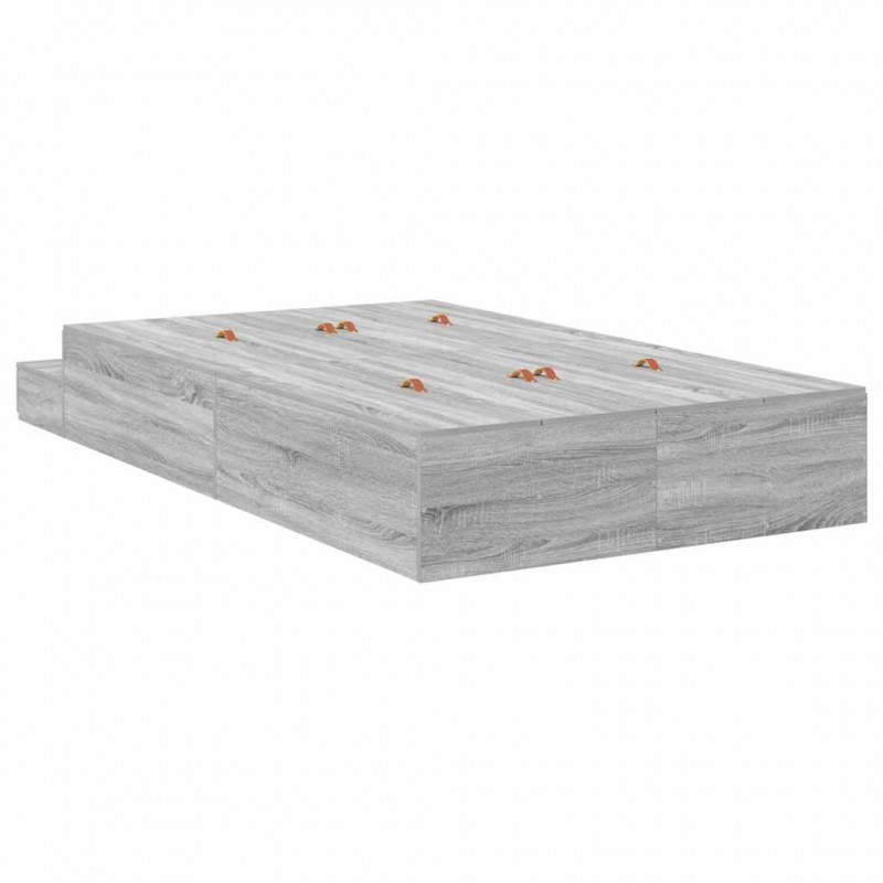Rama łóżka z miejscem na przechowywanie Szary Sonoma 120 cm