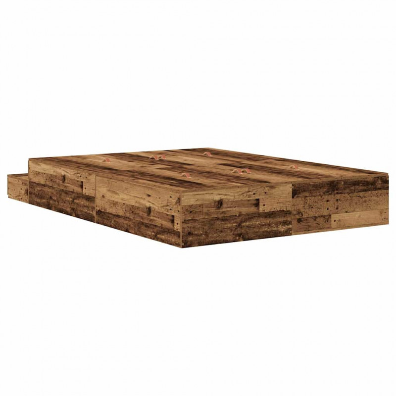 Rama łóżka z miejscem na przechowywanie Stare drewno 140 cm