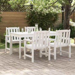 Krzesło Ogrodowe 4 pcs Biały 65.5 x 59 x 88 cm Polietylen