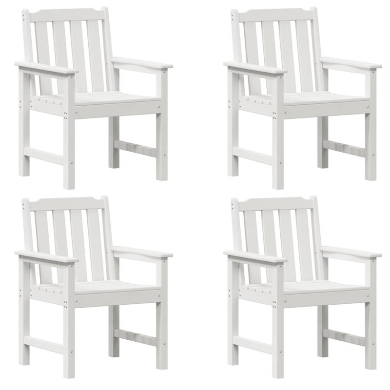 Krzesło Ogrodowe 4 pcs Biały 65.5 x 59 x 88 cm Polietylen