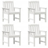 Krzesło Ogrodowe 4 pcs Biały 65.5 x 59 x 88 cm Polietylen