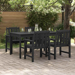 Krzesło Ogrodowe 4 pcs Czarny 65.5 x 59 x 88 cm Polietylen