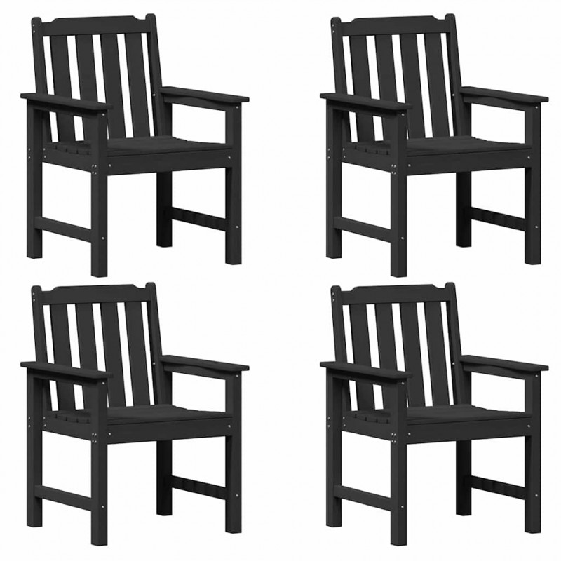 Krzesło Ogrodowe 4 pcs Czarny 65.5 x 59 x 88 cm Polietylen