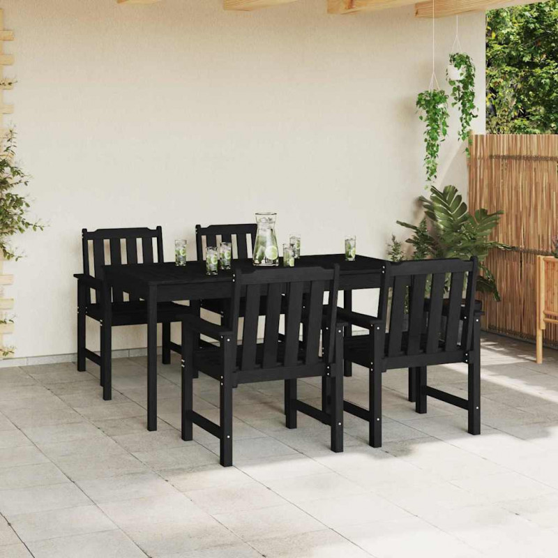 Krzesło Ogrodowe 4 pcs Czarny 65.5 x 59 x 88 cm Polietylen