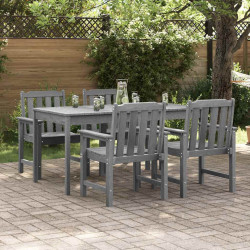 Krzesło Ogrodowe 4 pcs Jasnoszary 65.5 x 59 x 88 cm Polietylen