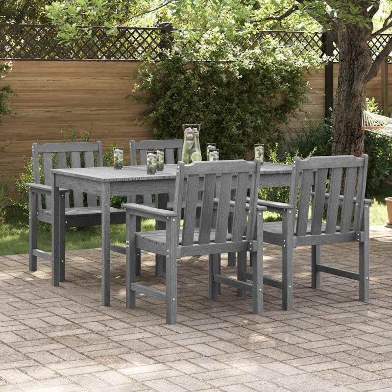 Krzesło Ogrodowe 4 pcs Jasnoszary 65.5 x 59 x 88 cm Polietylen