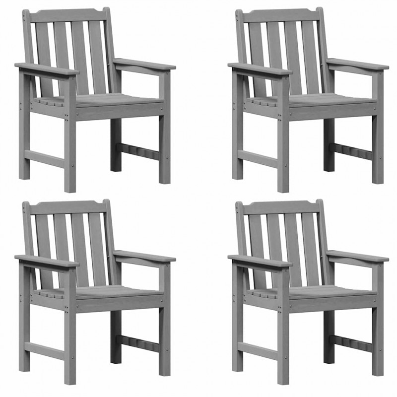 Krzesło Ogrodowe 4 pcs Jasnoszary 65.5 x 59 x 88 cm Polietylen