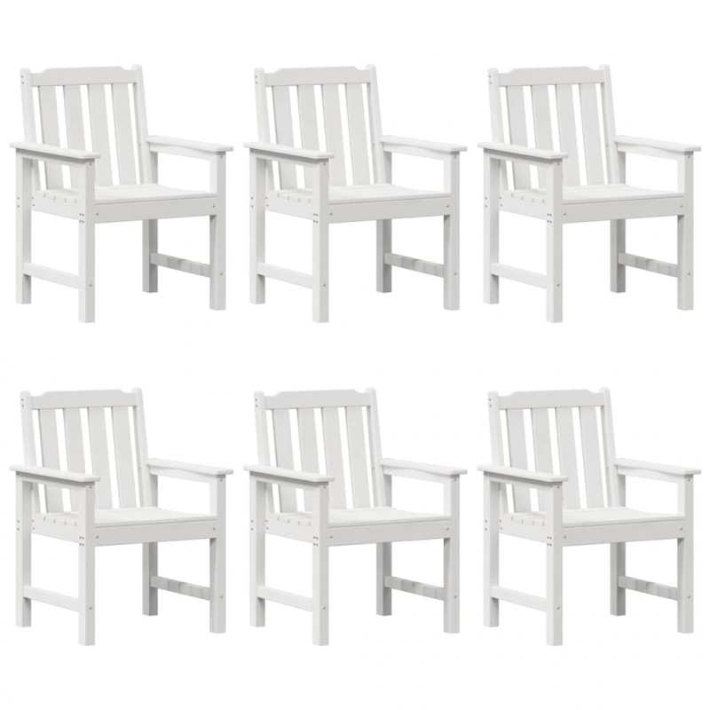 Krzesło Ogrodowe 6 pcs Biały 65.5 x 59 x 88 cm Polietylen
