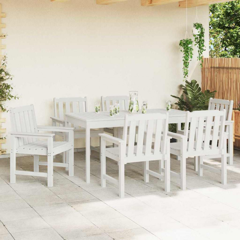 Krzesło Ogrodowe 6 pcs Biały 65.5 x 59 x 88 cm Polietylen