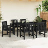 Krzesło Ogrodowe 6 pcs Czarny 65.5 x 59 x 88 cm Polietylen