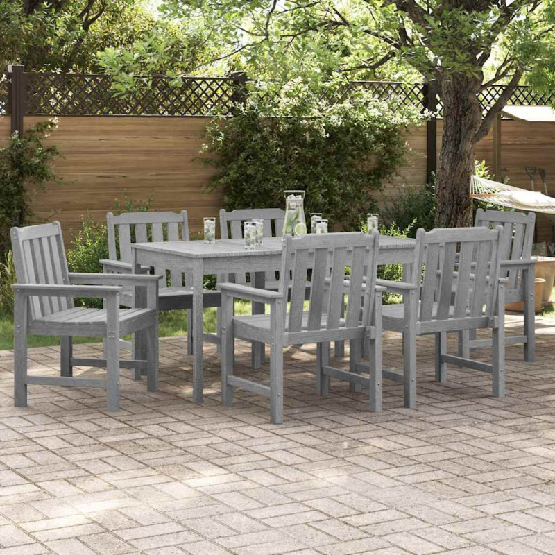 Krzesło Ogrodowe 6 pcs Jasnoszary 65.5 x 59 x 88 cm Polietylen