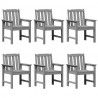 Krzesło Ogrodowe 6 pcs Jasnoszary 65.5 x 59 x 88 cm Polietylen
