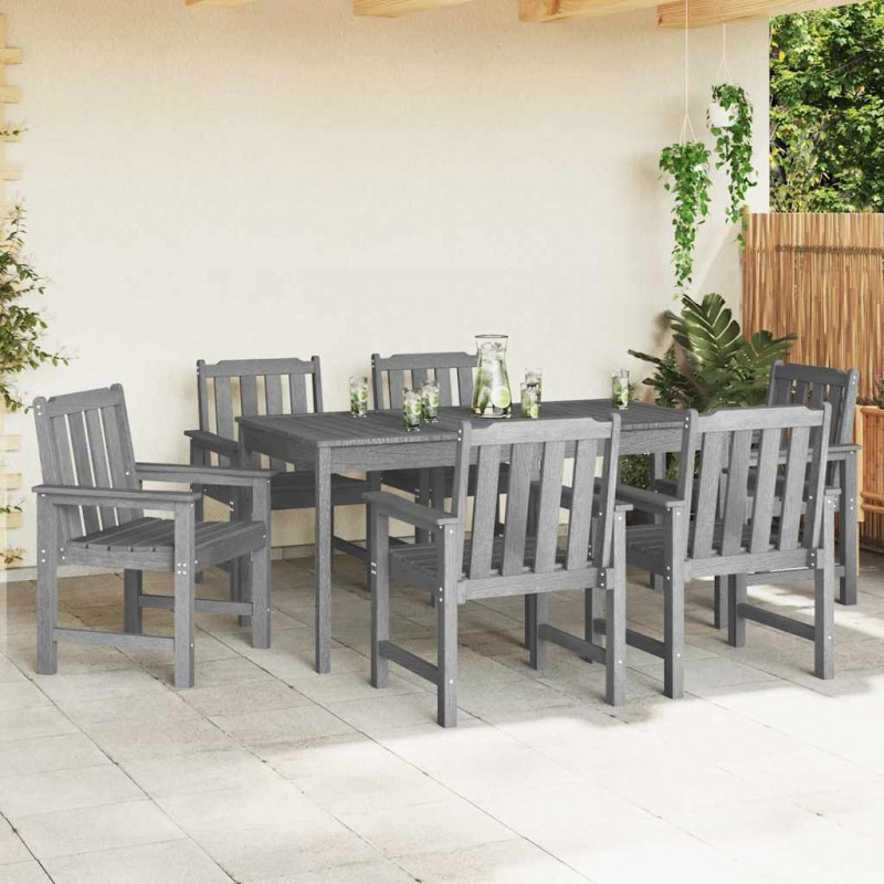 Krzesło Ogrodowe 6 pcs Jasnoszary 65.5 x 59 x 88 cm Polietylen