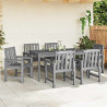 Krzesło Ogrodowe 6 pcs Jasnoszary 65.5 x 59 x 88 cm Polietylen