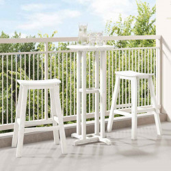 Zestaw barowy w ogrodzie 3 pcs Biały HDPE