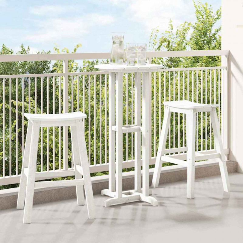 Zestaw barowy w ogrodzie 3 pcs Biały HDPE