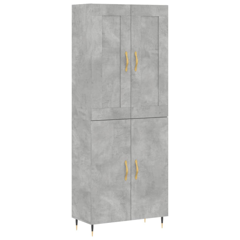 Witrynka, szarość betonu 69,5x34x180 cm materiał drewnopochodny