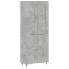 Witrynka, szarość betonu 69,5x34x180 cm materiał drewnopochodny