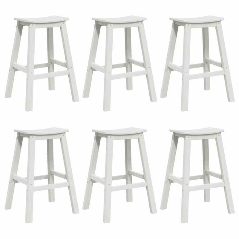 Zestaw barowy w ogrodzie 6 pcs Biały HDPE
