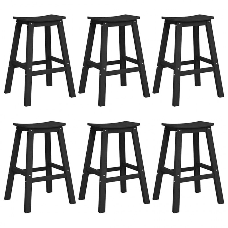 Zestaw barowy w ogrodzie 6 pcs Czarny HDPE