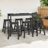 Zestaw barowy w ogrodzie 6 pcs Czarny HDPE