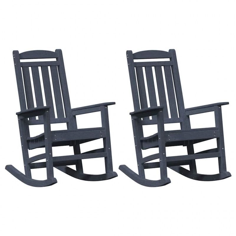Fotel bujany 2 pcs Granatowy 92 x 70 x 108 cm Polietylen