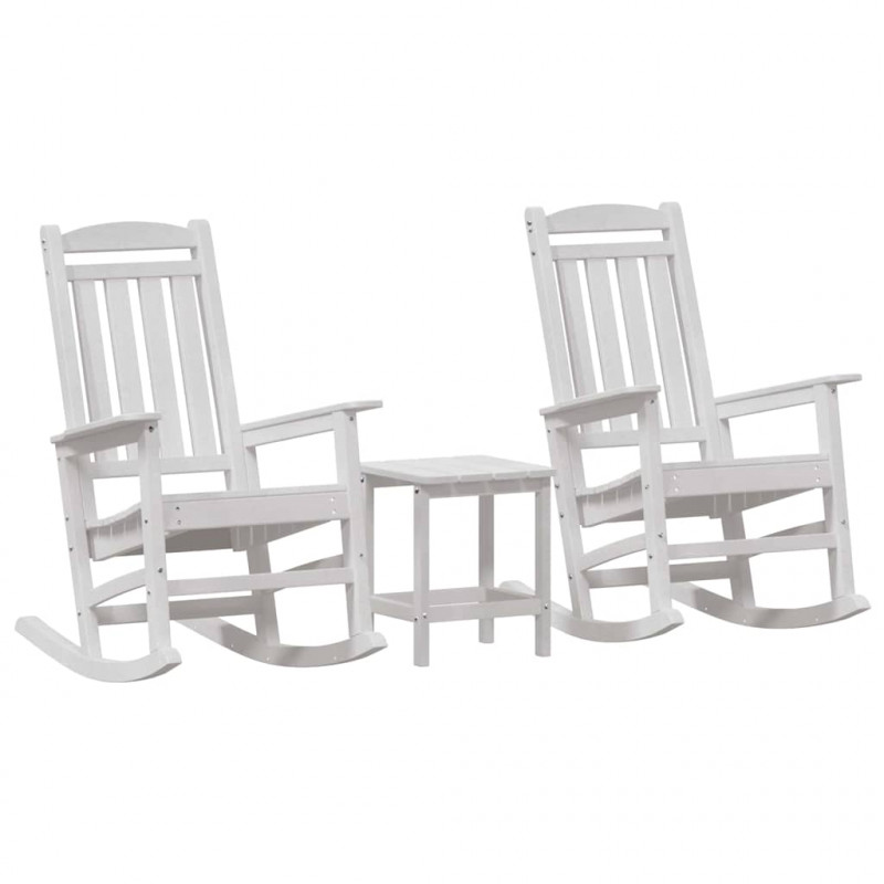 Fotel bujany 3 pcs Biały Polietylen