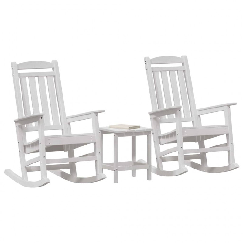 Fotel bujany 3 pcs Biały Polietylen