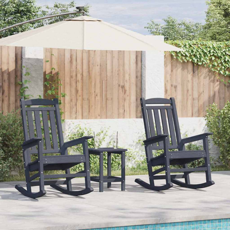 Fotel bujany 3 pcs Granatowy Polietylen