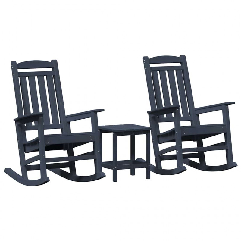 Fotel bujany 3 pcs Granatowy Polietylen