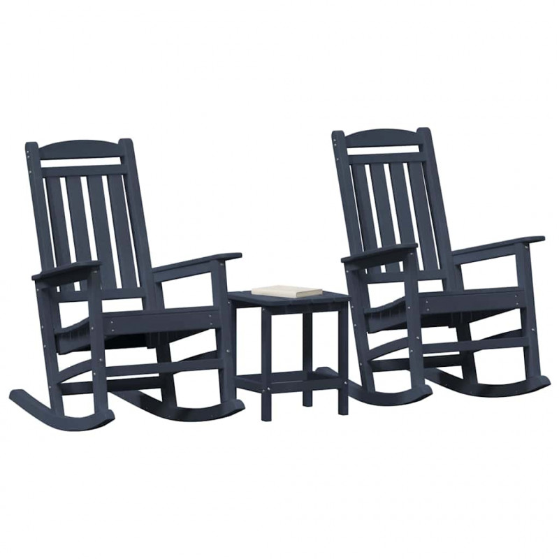 Fotel bujany 3 pcs Granatowy Polietylen
