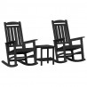 Fotel bujany 3 pcs Czarny Polietylen