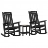 Fotel bujany 3 pcs Czarny Polietylen