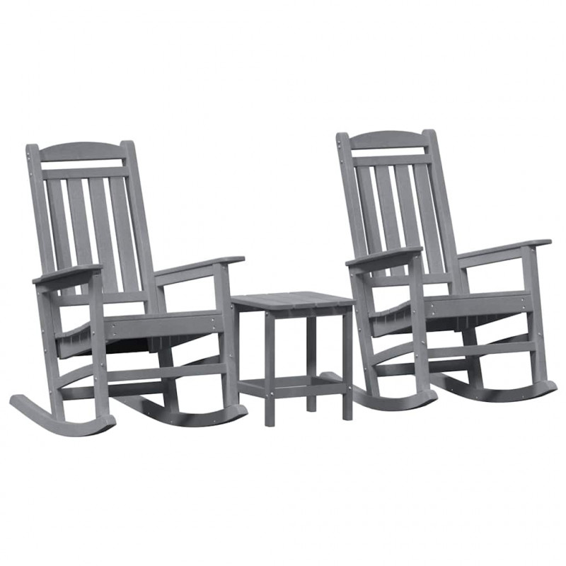 Fotel bujany 3 pcs Jasnoszary Polietylen
