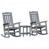 Fotel bujany 3 pcs Jasnoszary Polietylen