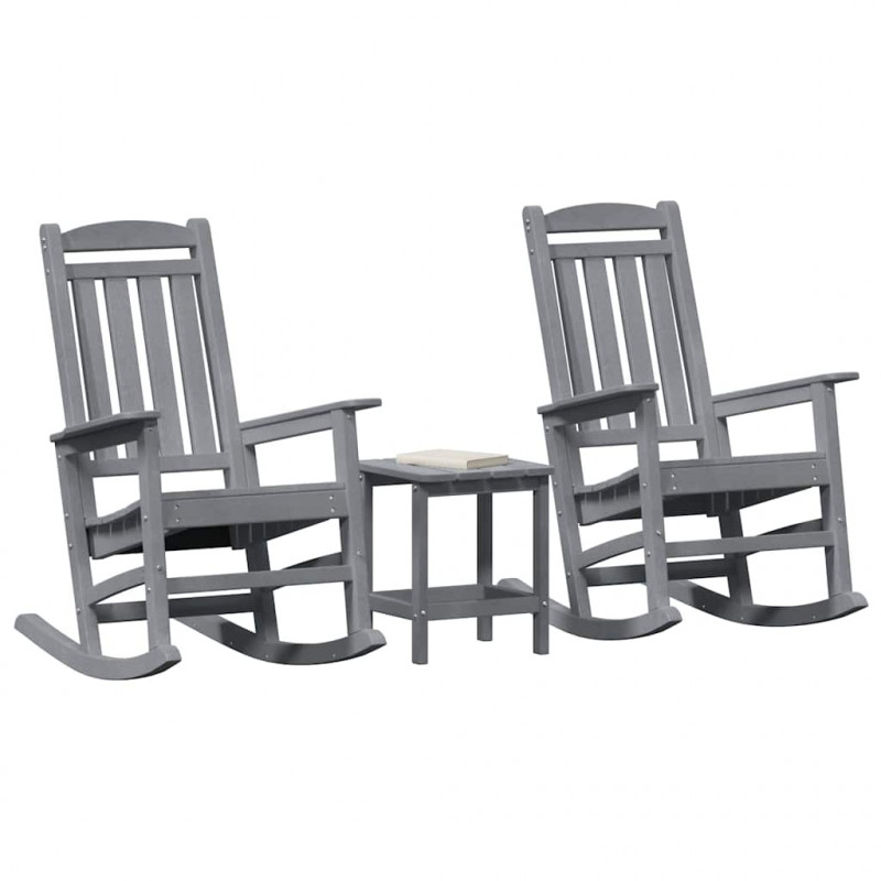Fotel bujany 3 pcs Jasnoszary Polietylen