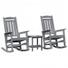 Fotel bujany 3 pcs Jasnoszary Polietylen